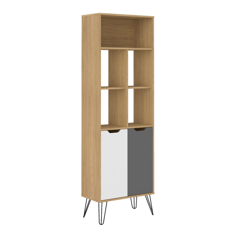 Conselheiro Bookcase - Oak/ Graphite/ White 