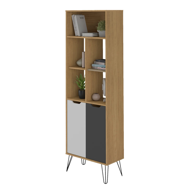 Conselheiro Bookcase - Oak/ Graphite/ White 