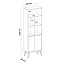 Conselheiro Bookcase - Oak/ Graphite/ White 