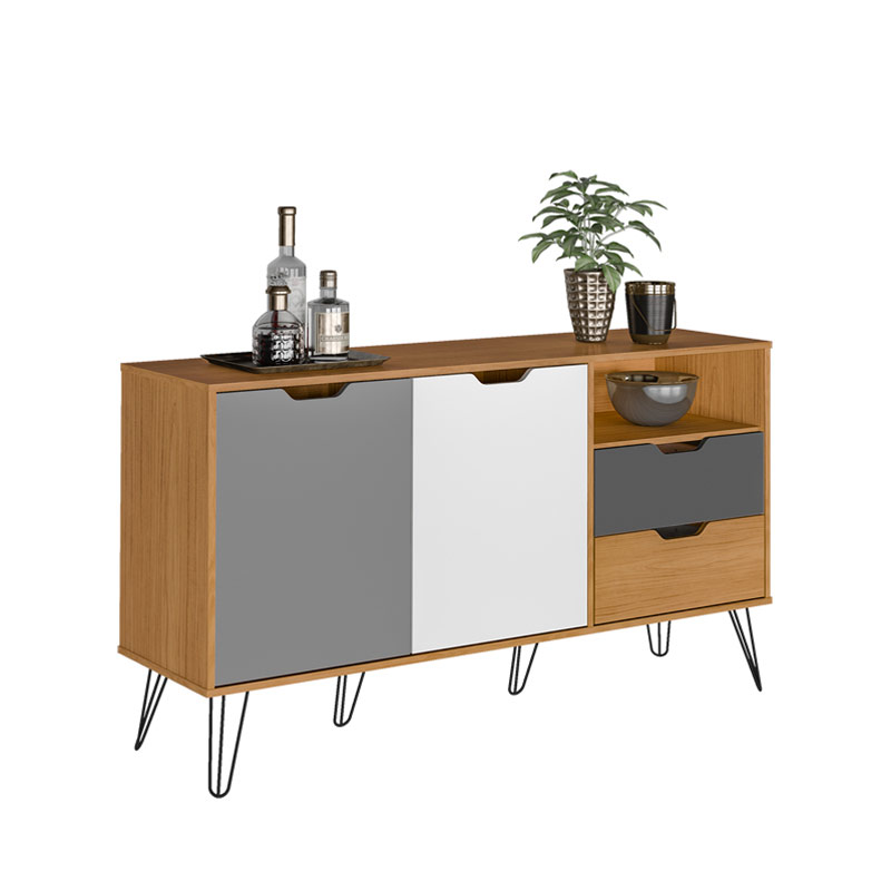 Conselheiro Buffet - Oak/Graphite/White/Silver