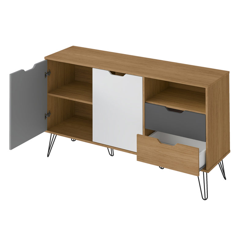 Conselheiro Buffet - Oak/Graphite/White/Silver