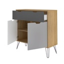 Conselheiro Cabinet- Oak/Graphite/White/Silver 