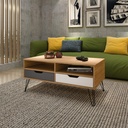 Conselheiro Coffee Table - Oak/Graphite/White