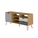 Conselheiro Tv Stand - Oak/Graphite/White/Silver