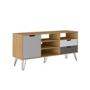 Conselheiro Tv Stand - Oak/Graphite/White/Silver