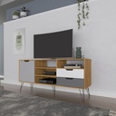 Conselheiro Tv Stand - Oak/Graphite/White/Silver