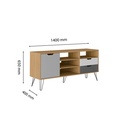 Conselheiro Tv Stand - Oak/Graphite/White/Silver