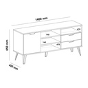 Conselheiro Tv Stand - Oak/Graphite/White/Silver