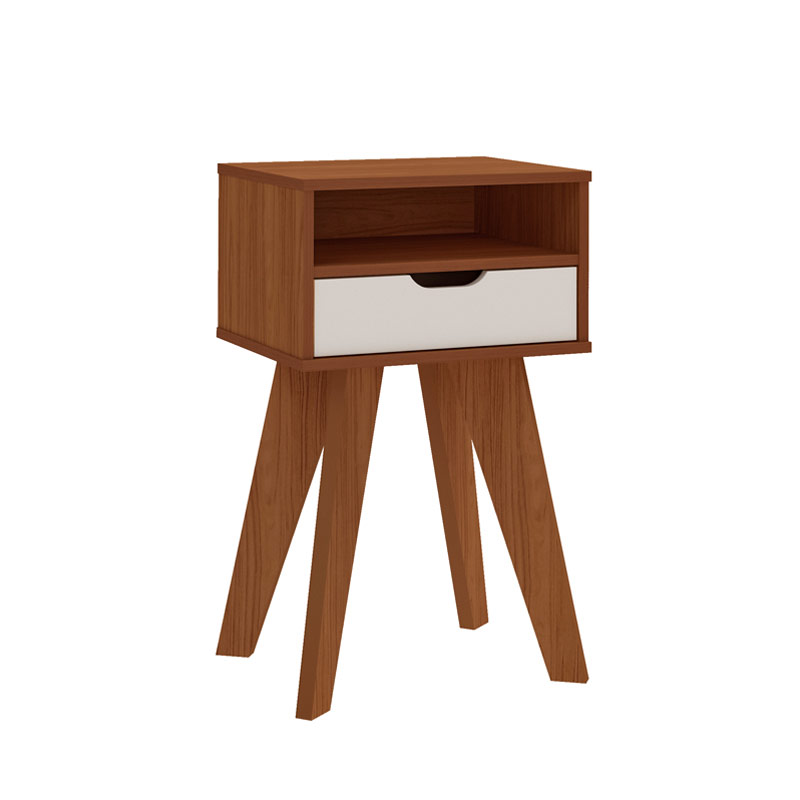 Coronel Grande End Table - Cedar/ Off White