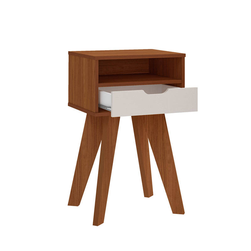 Coronel Grande End Table - Cedar/ Off White