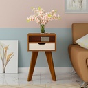 Coronel Grande End Table - Cedar/ Off White