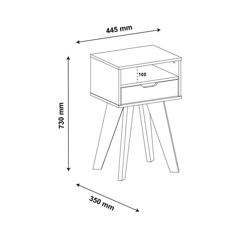 Coronel Grande End Table - Cedar/ Off White