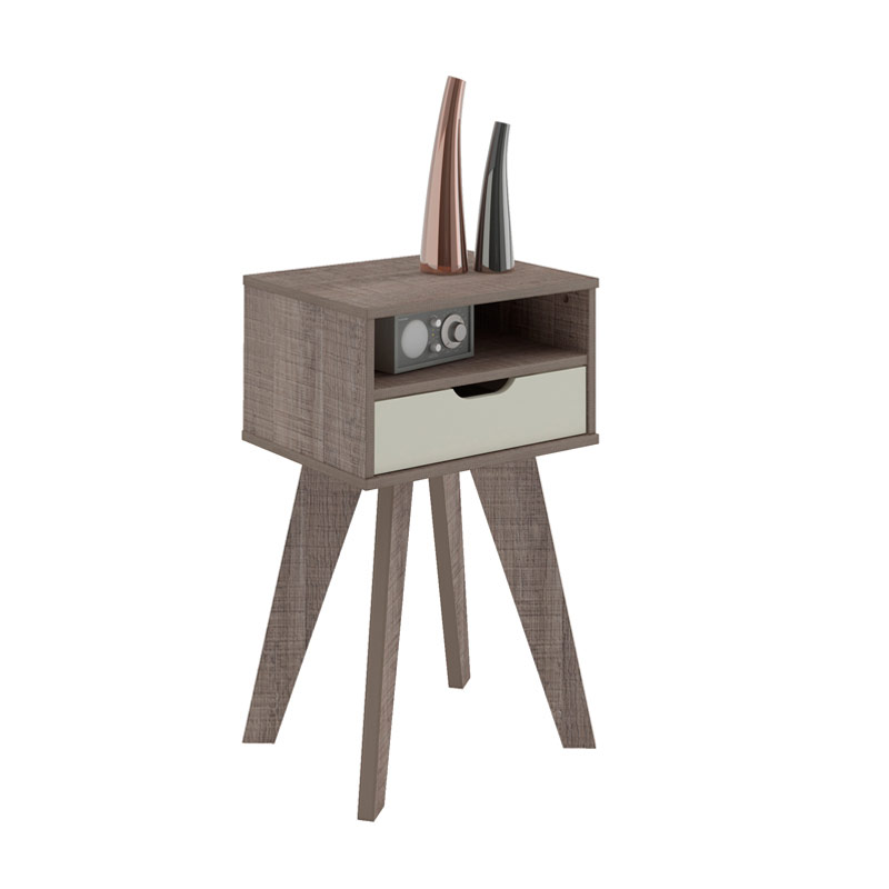 Coronel Grande End Table - Cinnamon/ Off White