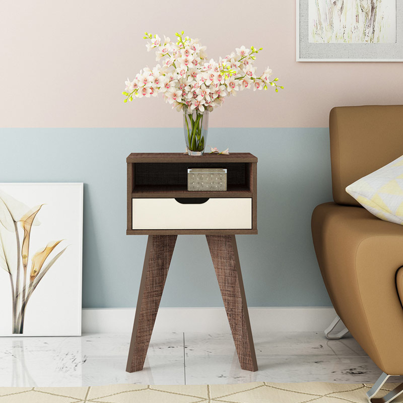 Coronel Grande End Table - Cinnamon/ Off White