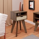 Coronel Grande End Table - Cinnamon/ Off White