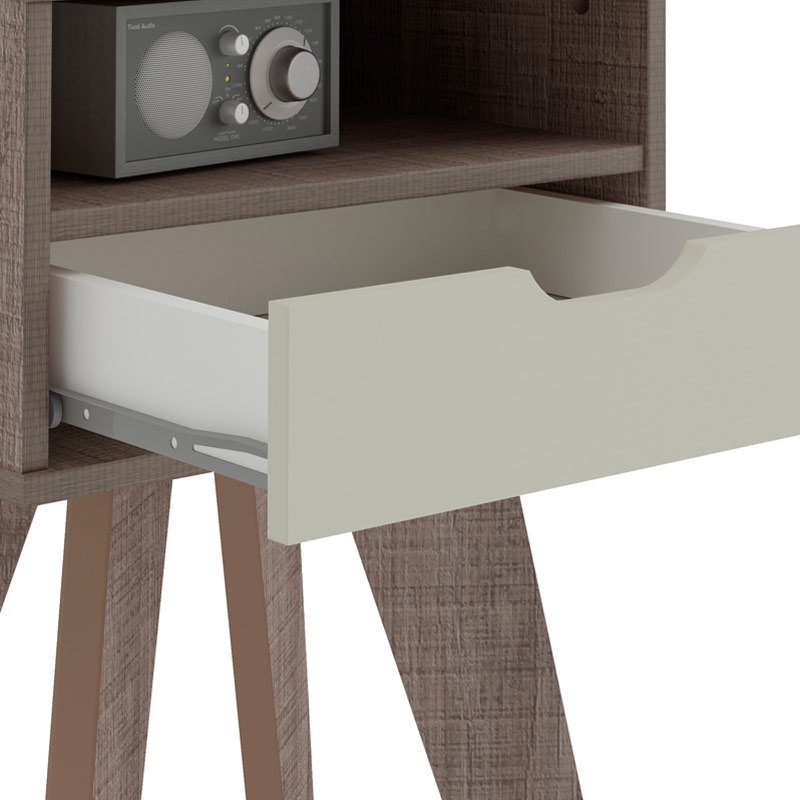 Coronel Grande End Table - Cinnamon/ Off White