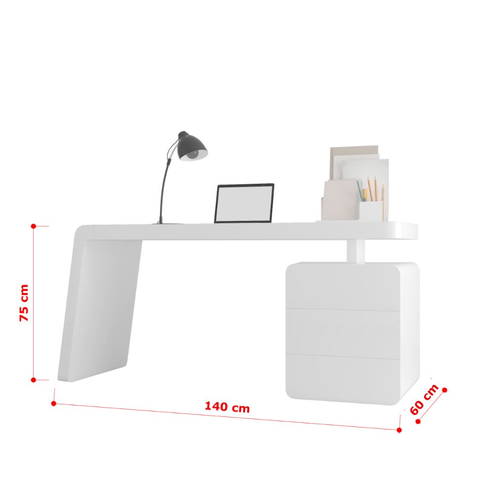 IDIYA DOWNEY DESK , WHITE