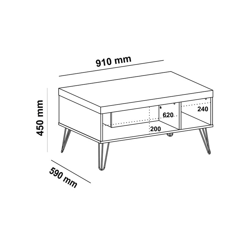 Cubatao Grande Coffee Table - Oak 