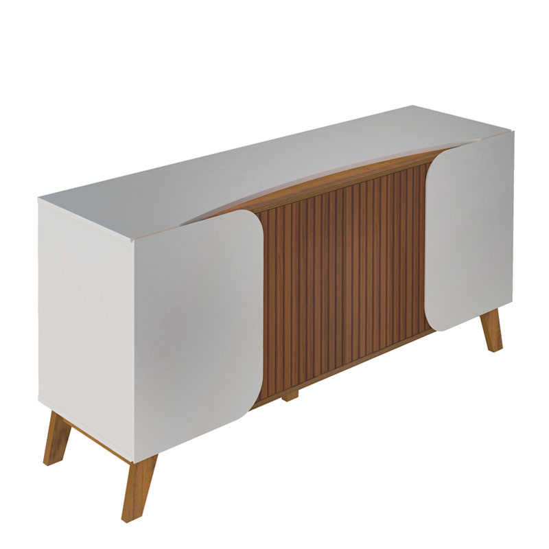 Ferraz Buffet - Off White/ Slatted Pine