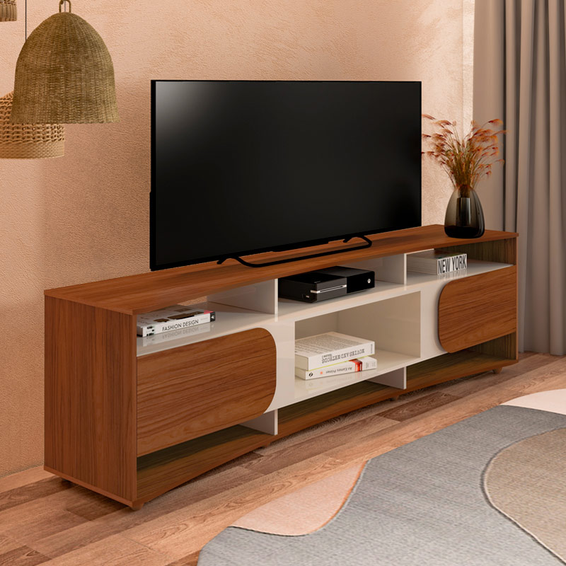 Ferraz Tv Stand - Cedar/ Off White