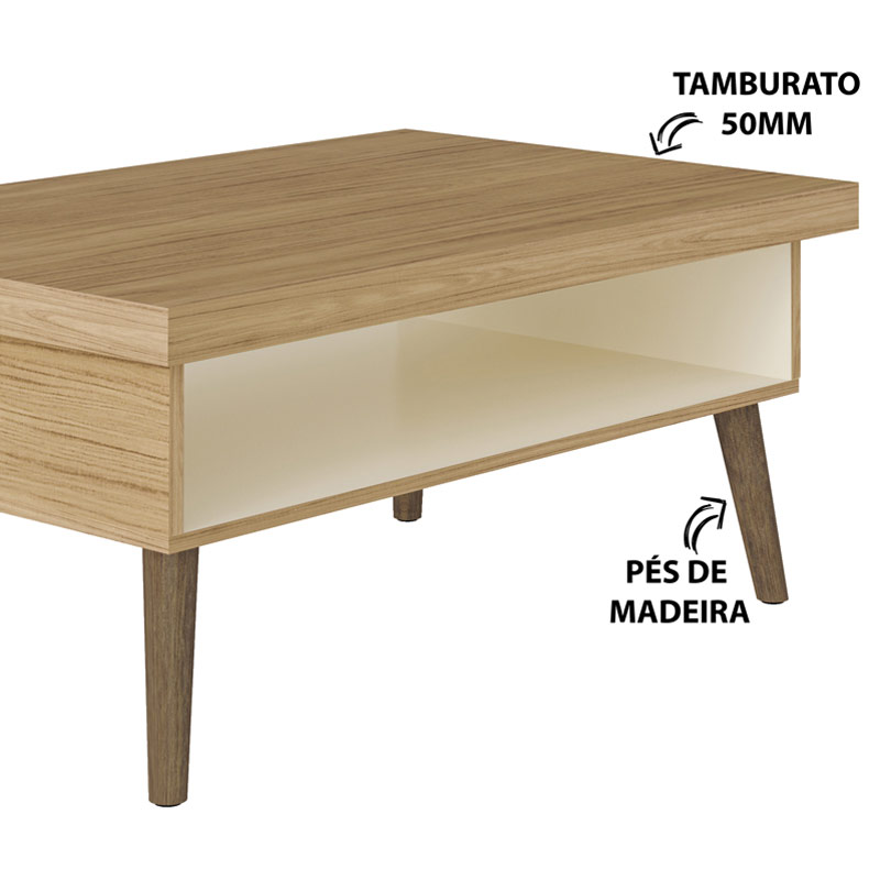 Francisco Coffee Table - Oak/ Off White