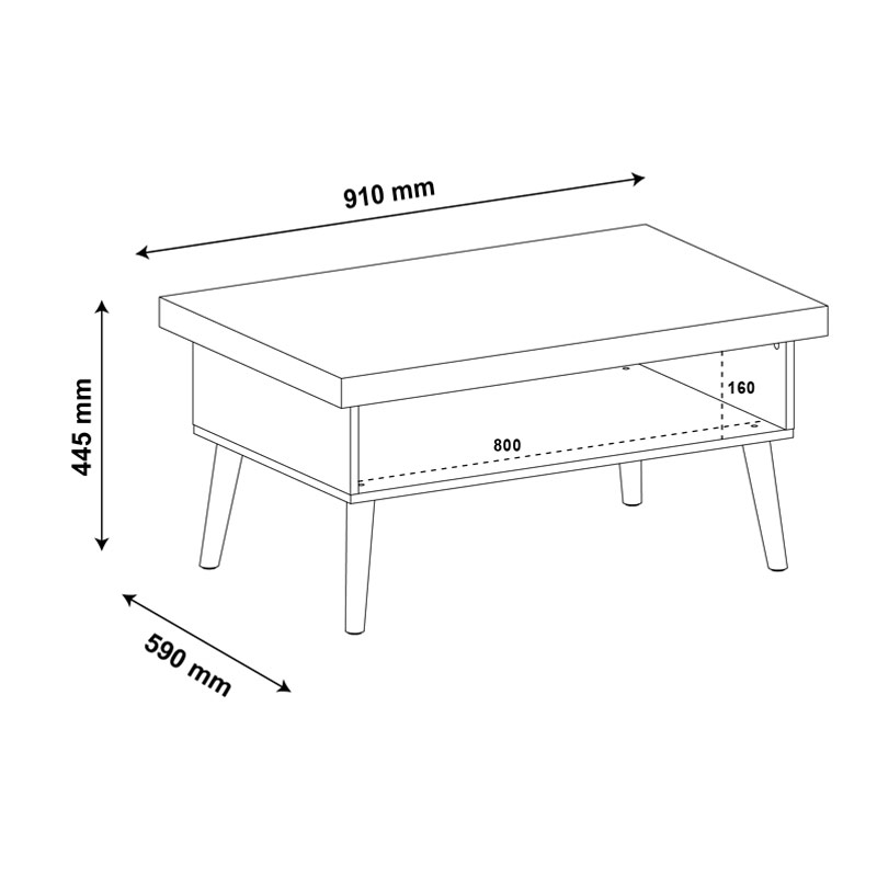 Francisco Coffee Table - Oak/ Off White