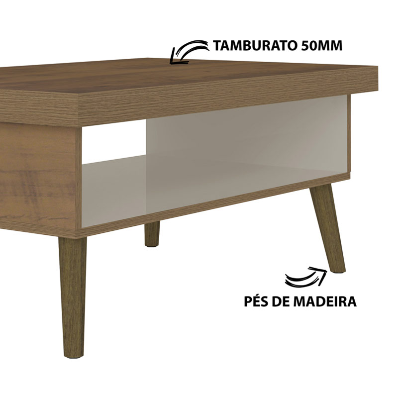 Francisco Coffee Table - Pine/ Off White