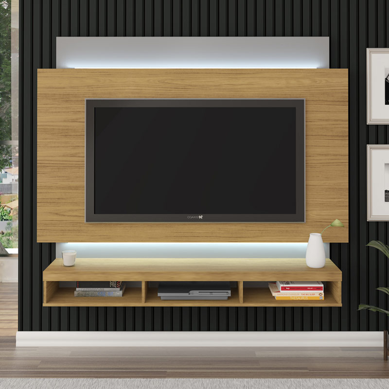 Garanhuns Tv Wall Panel - Oak/ Silver