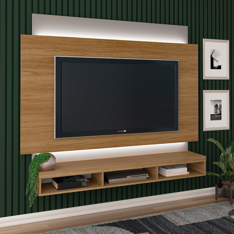 Garanhuns Tv Wall Panel - Oak/ Silver