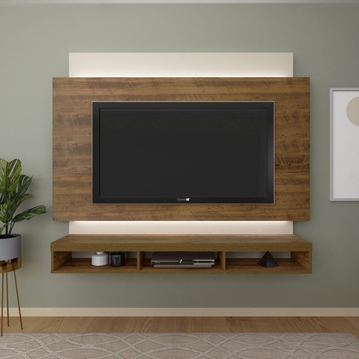 Rio Branco Tv Wall Panel - Pine/ Off White