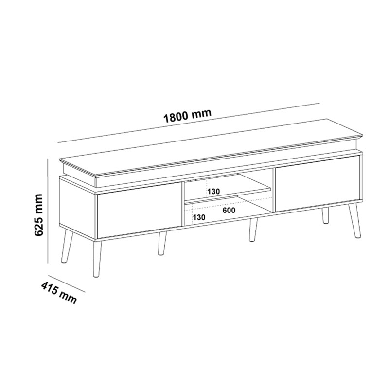 Guarapari Tv Stand - Pine/ Off White