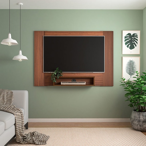 Maceio Tv Wall Panel - Cedar-Cedar/ Off White