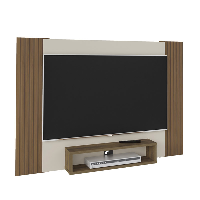 Lages Tv Wall Panel - Pine-Slatted Pine/ Off White