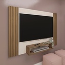 Lages Tv Wall Panel - Pine-Slatted Pine/ Off White