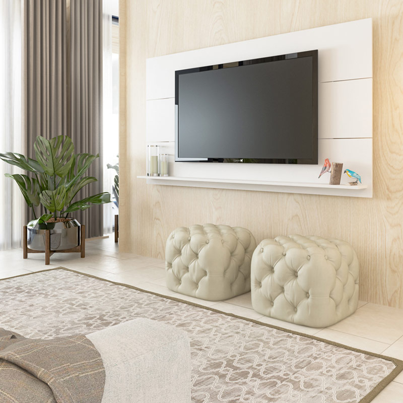 Lagoas Tv Wall Panel - White