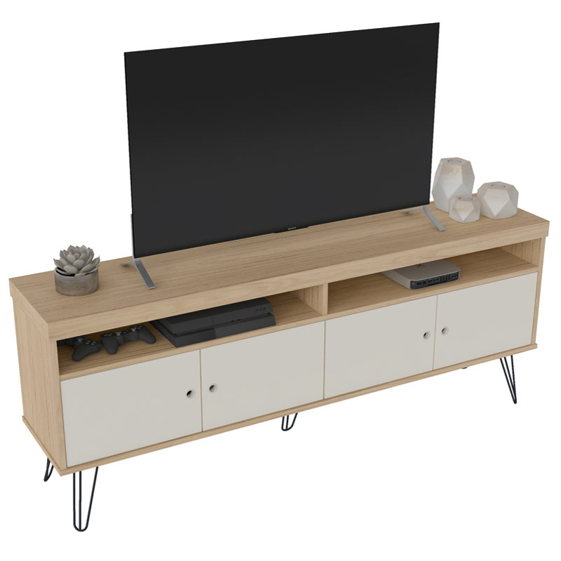 Linhares Tv Stand - Oak/ Off White