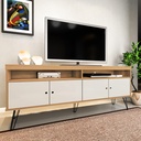 Linhares Tv Stand - Oak/ Off White