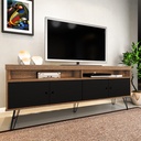 Linhares Tv Stand - Rustic/ Black