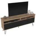 Linhares Tv Stand - Rustic/ Black