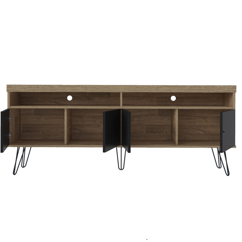 Linhares Tv Stand - Rustic/ Black