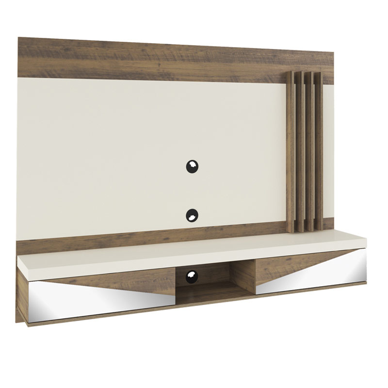 Mogi Tv Wall Panel - Off White/ Pine 