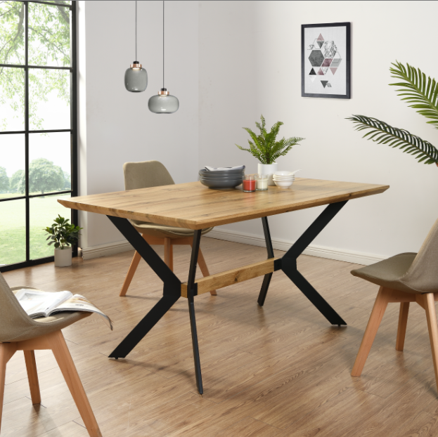 Idiya Fresno Dining Table with Metal Legs