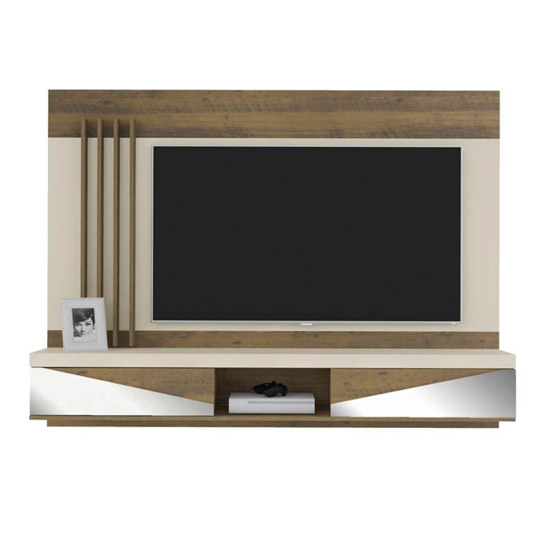 Mogi Tv Wall Panel - Off White/ Pine 