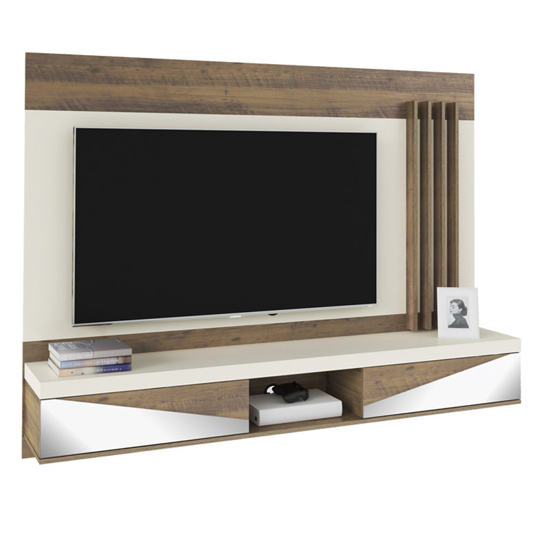 Mogi Tv Wall Panel - Off White/ Pine 