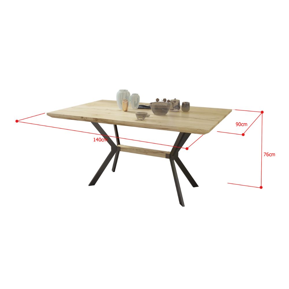 Idiya Fresno Dining Table with Metal Legs