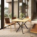 Idiya Fresno Dining Table with Metal Legs