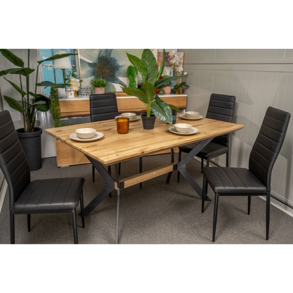 Idiya Fresno Dining Table with Metal Legs