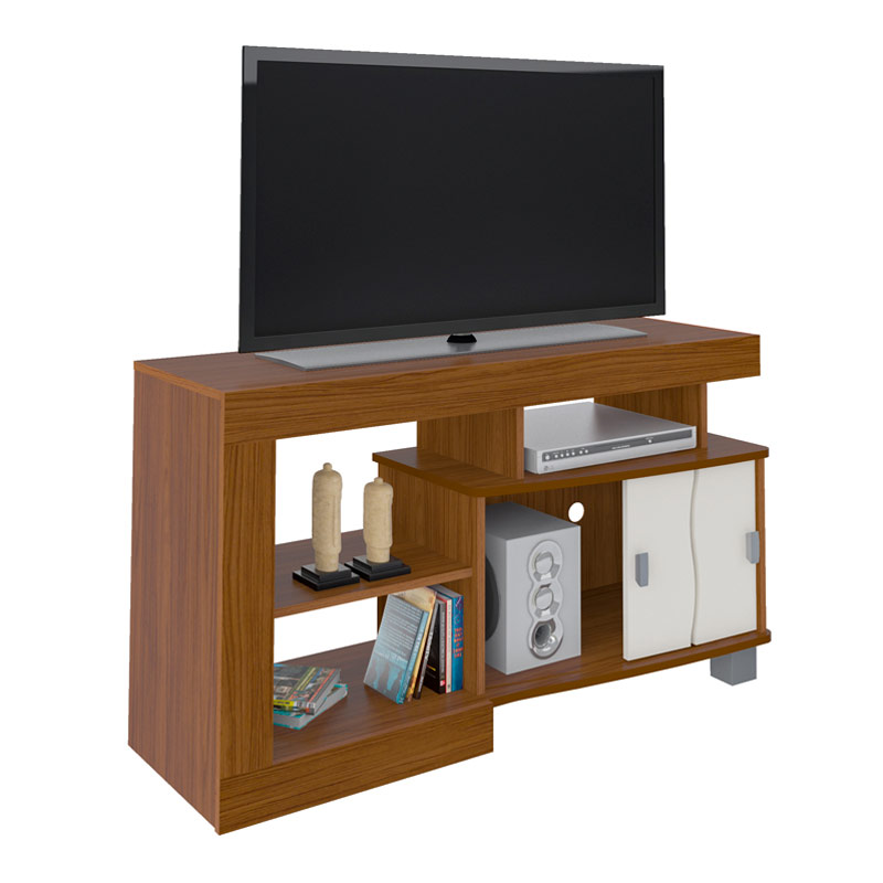 Pocos Tv Stand - Cedar-Cedar/ Off White