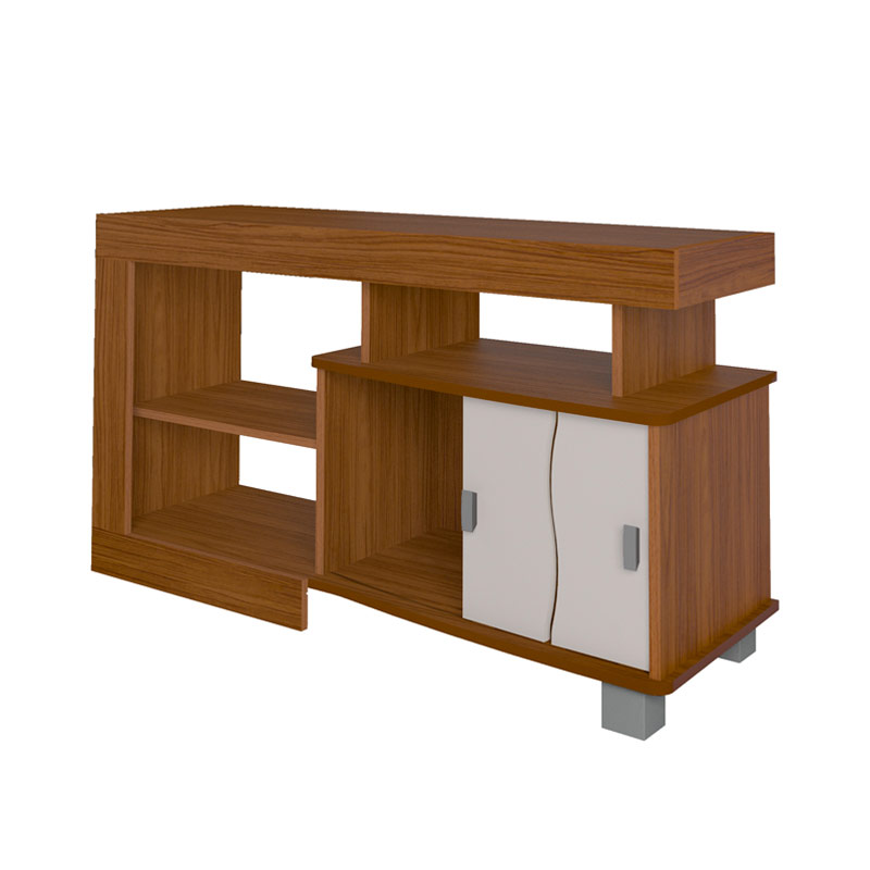 Pocos Tv Stand - Cedar-Cedar/ Off White