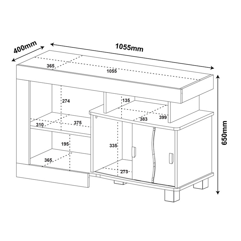 Pocos Tv Stand - Cedar-Cedar/ Off White